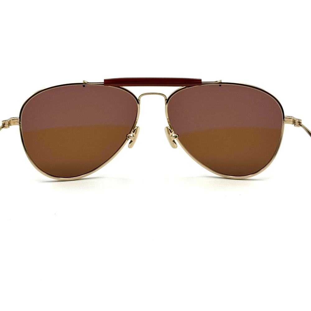 Eyevan Sunglasses Astro G Gold Aviator Frame Brown Lens 57-14-145 New Authentic - Picture 8 of 15